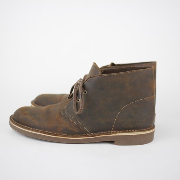 CLARKS Men\'s 9.5 Brown Suede Leather Oiled Chukka Ankle Boots Laced Casual Shoes main image 7